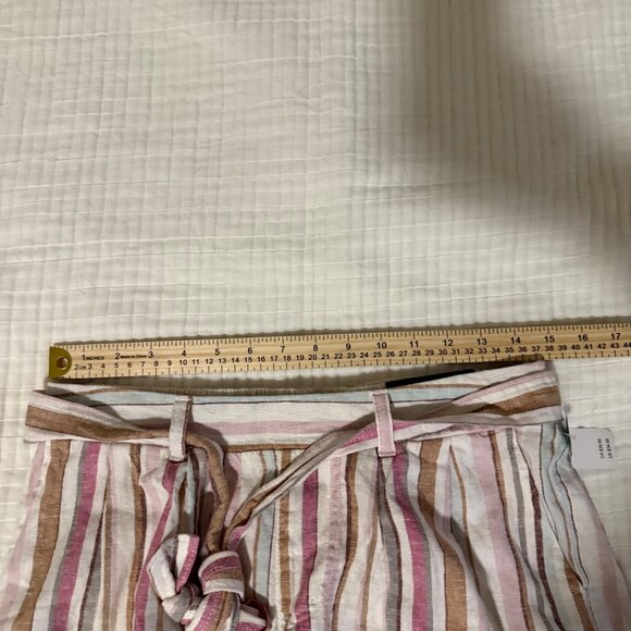 Maurices Colorful Stripe Linen Blend Belted Shorts Womens size Small NEW - Picture 6 of 9